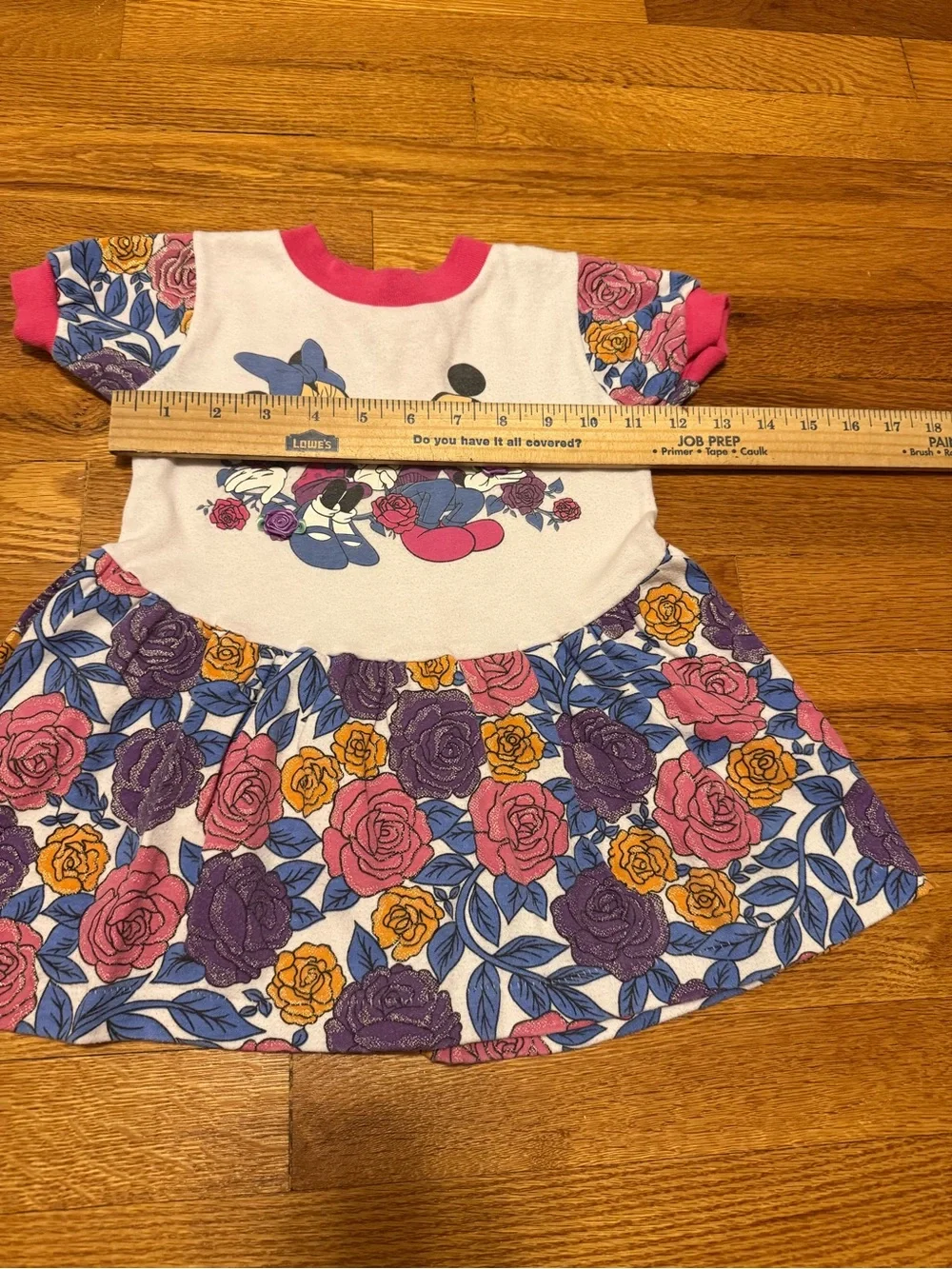 Disney Vintage Youth Dress 4t Mickey Minnie 80s 90s Retro Cartoon Floral